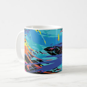 Farbiges Chaos: Splashes und Linien Kaffeetasse