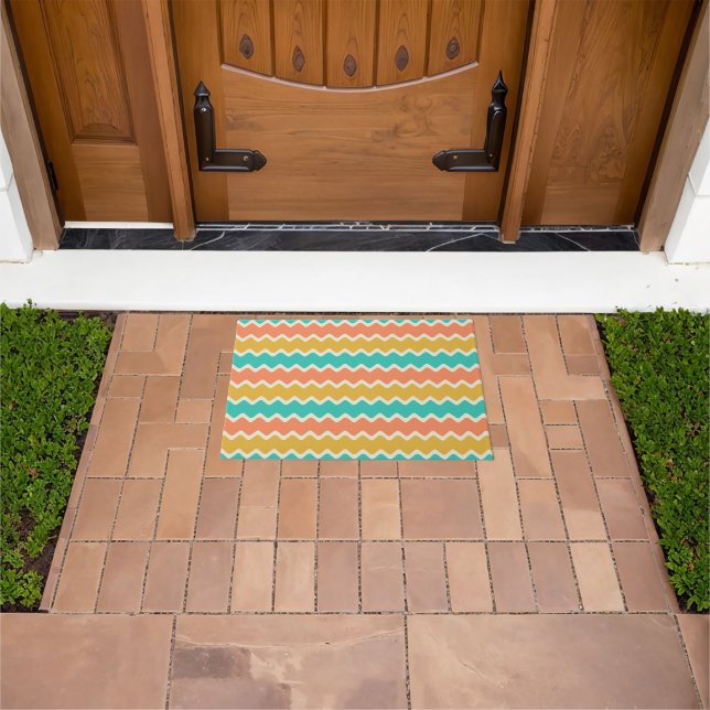 Farbiges Chevron-Muster-Teppichdesign Fußmatte (Außenbereich)
