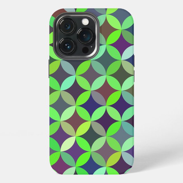 Farbiges Circle Star Quilt Muster iPhone Hülle (Hinten)