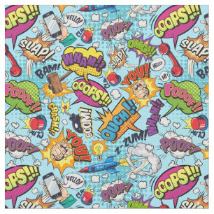 Farbiges Comic-Buchmuster Stoff