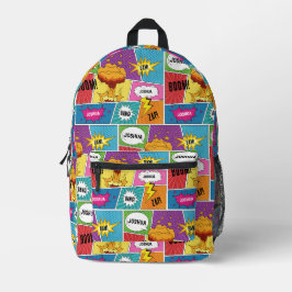 Farbiges Comic Personalisierter Name Pop Art Bedruckter Rucksack