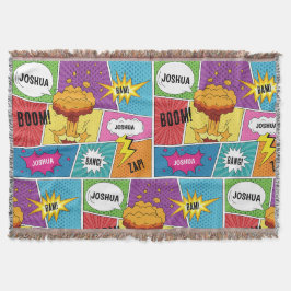 Farbiges Comic Personalisierter Name Pop Art Decke