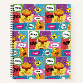 Farbiges Comic Personalisierter Name Pop Art Notizbuch
