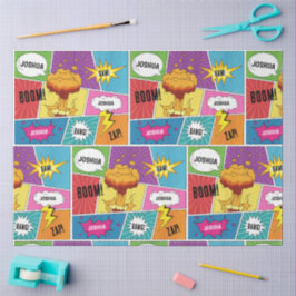Farbiges Comic Personalisierter Name Pop Art Seidenpapier