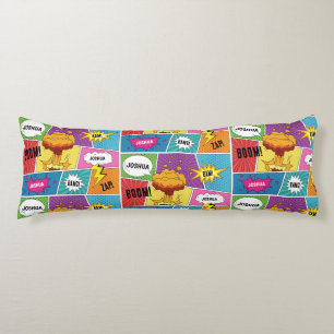 Farbiges Comic Personalisierter Name Pop Art Seitenschläferkissen