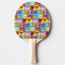 Farbiges Comic Personalisierter Name Pop Art Tischtennis Schläger