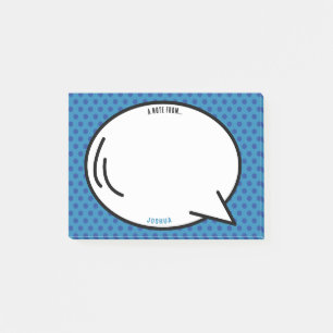 Farbiges Comic Personalisierter Name Pop Post-it Klebezettel