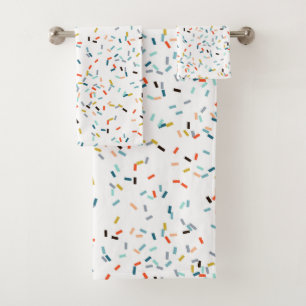 Farbiges Confetti Fall Pattern Badhandtuch Set
