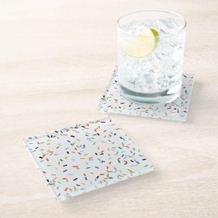 Farbiges Confetti Fall Pattern Glasuntersetzer