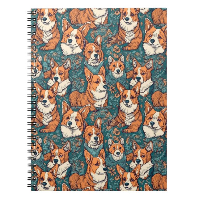 Farbiges Corgi Dog Pattern - Perfekt für die Liebe Notizblock (Vorderseite)