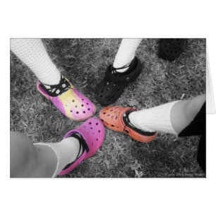 Farbiges Crocs u. weiche Schuh-Karte