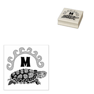 Farbiges Cumberland Slider-Monogramm Gummistempel