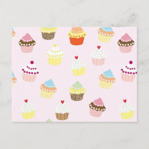 Farbiges Cupcakes-Muster Postkarte
