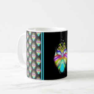 Farbiges Cyan und schwarzes Owl Kaffeetasse