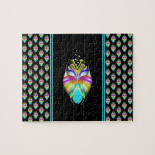 Farbiges Cyan und schwarzes Owl Puzzle
