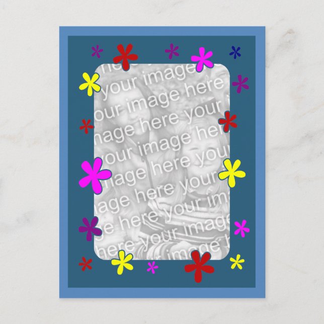 Farbiges Daisy Blume Foto Postkarte (Vorderseite)