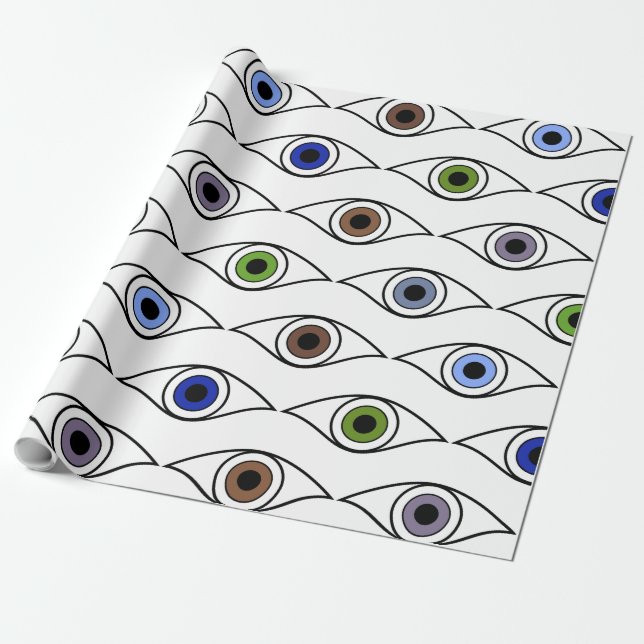 Farbiges Design der Augen Geschenkpapier (Ungerollt)
