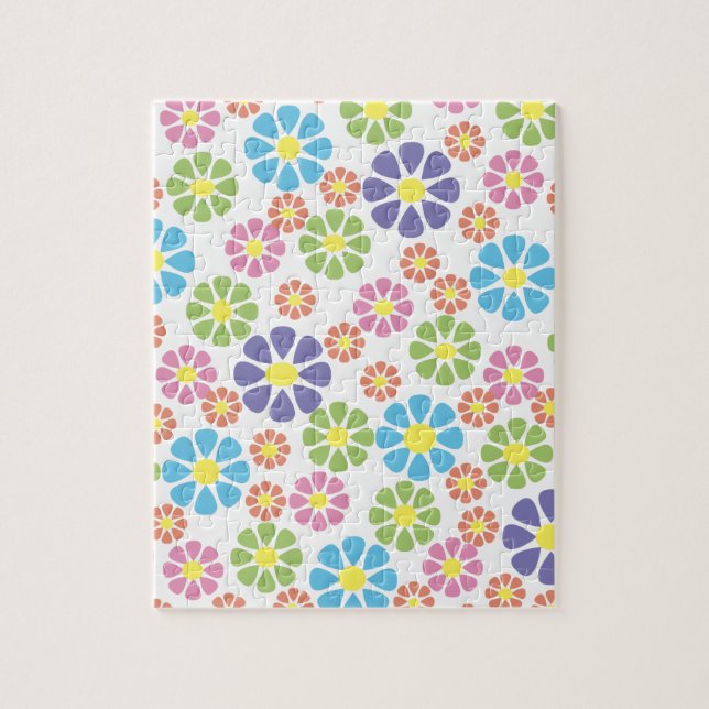 Farbiges Design der Blumenkunst Puzzle (Vertikal)