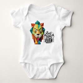 Farbiges Design der Origami Lion Artwork Baby Strampler