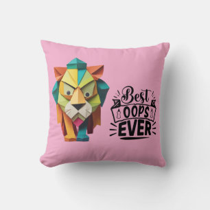 Farbiges Design der Origami Lion Artwork Kissen