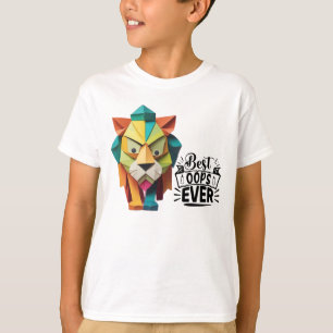 Farbiges Design der Origami Lion Artwork T-Shirt