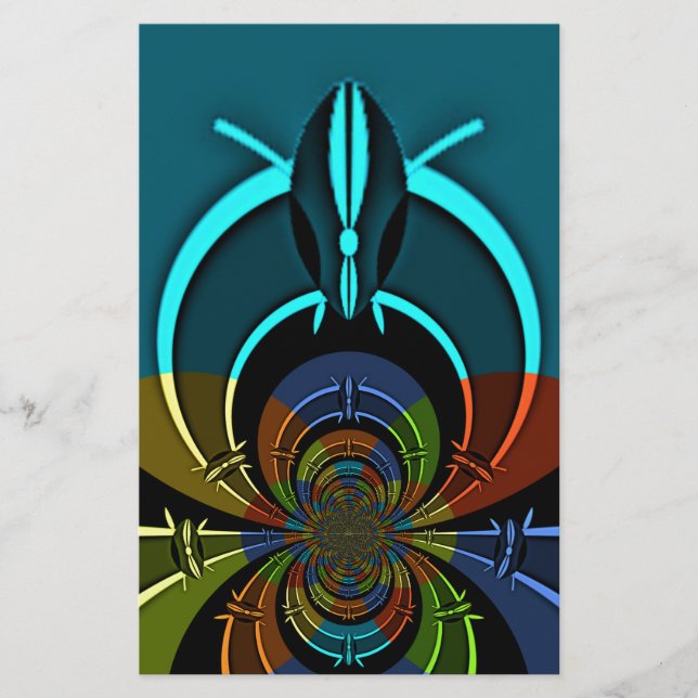 Farbiges Design des Maasai Shield Briefpapier (Vorderseite)