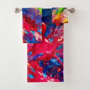 Farbiges Design von Nassfarben Badhandtuch Set