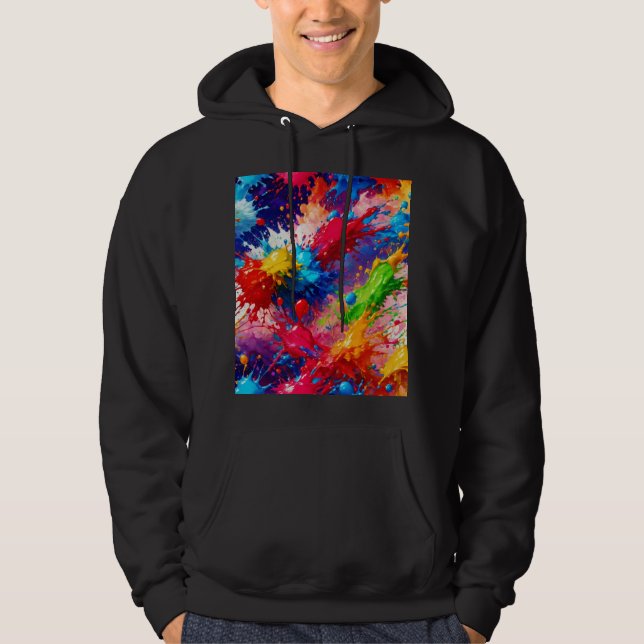 Farbiges Design von Nassfarben Hoodie (Vorderseite)