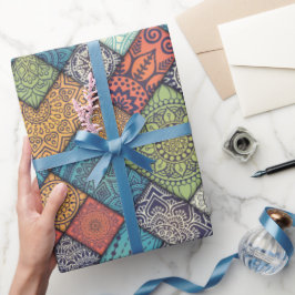 Farbiges Diagonalmuster Geschenkpapier