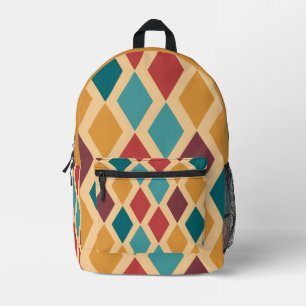 Farbiges Diamantmuster Bedruckter Rucksack