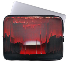 Farbiges digitales Sonnenuntergangs-Glitch Laptopschutzhülle