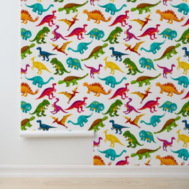 Farbiges Dinosaurier-Design Tapete