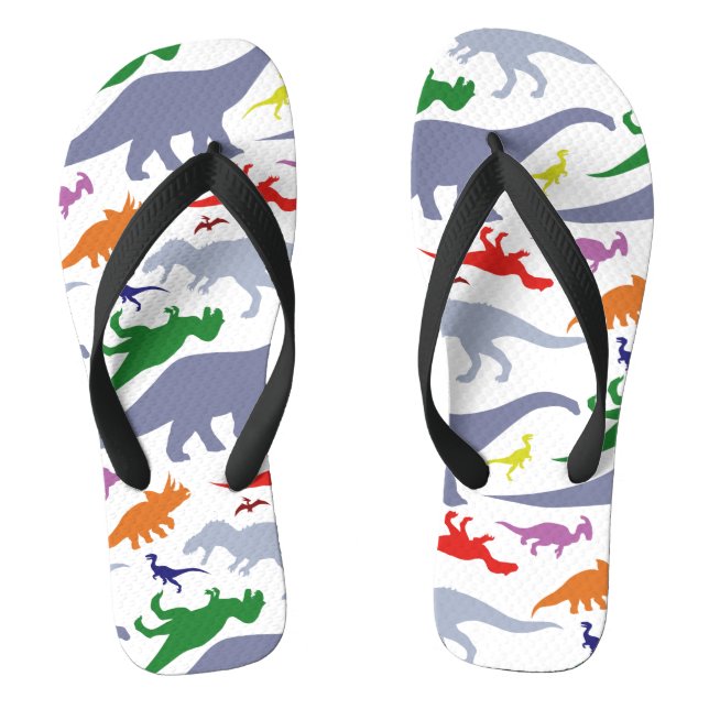 Farbiges Dinosaurier-Muster (Licht) Flip Flops (Fußbett)