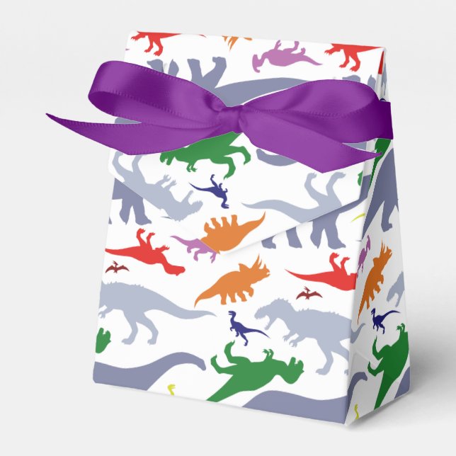 Farbiges Dinosaurier-Muster (Licht) Geschenkschachtel (Vorderseite)