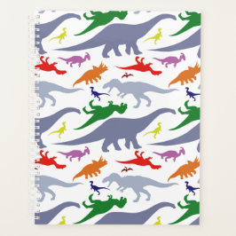 Farbiges Dinosaurier-Muster (Licht) Planer
