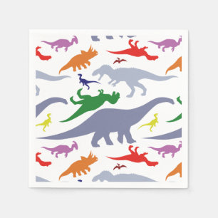 Farbiges Dinosaurier-Muster (Licht) Serviette