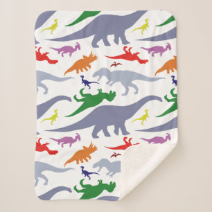 Farbiges Dinosaurier-Muster (Licht) Sherpadecke