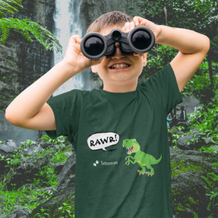 Farbiges Dinosaurier-Muster mit dem Namen T-Rex Bo T-Shirt