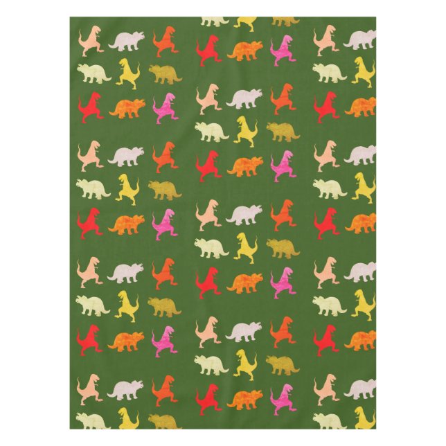Farbiges Dinosaurier-Muster Tischdecke (Vorderseite)