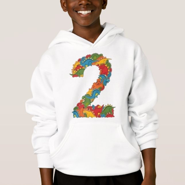 Farbiges Dinosaurier-Shirt Design 2 Hoodie (Vorderseite)
