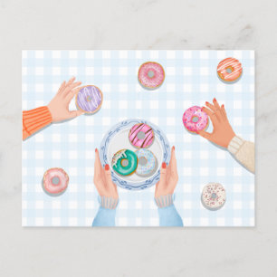 farbiges Donut-Party Postkarte