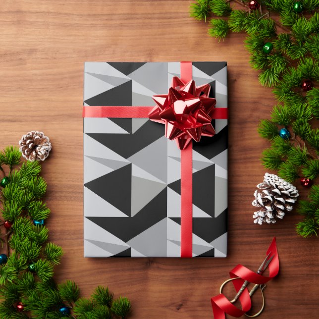 Farbiges Dreiecke-Muster Geschenkpapier (Feiertagsgeschenk)