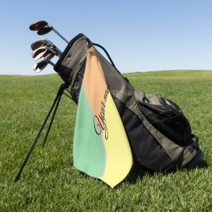 Farbiges Dreiecksmuster der 1970er Jahre Moderne Golfhandtuch