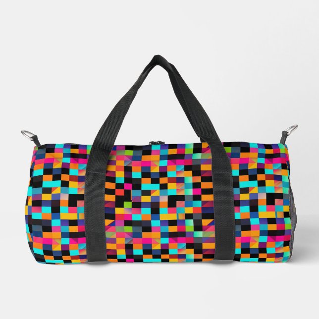 Farbiges, dynamisches geometrisches Muster Duffle Bag (Vorderseite)