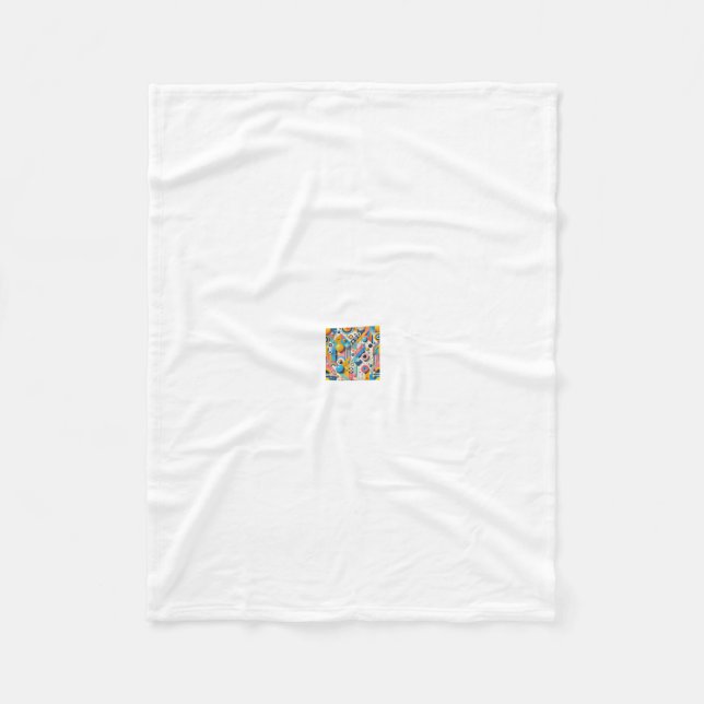 Farbiges, dynamisches geometrisches Muster Fleecedecke (Vorderseite)