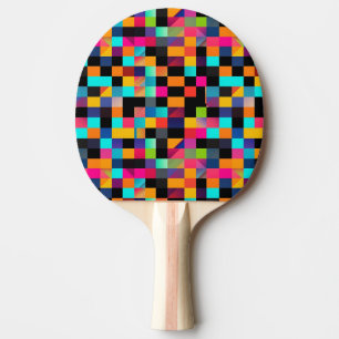 Farbiges, dynamisches geometrisches Muster Tischtennis Schläger