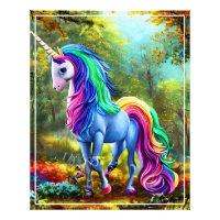 Farbiges Einhornpferd im Wald-46567