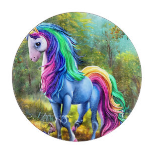 Farbiges Einhornpferd im Wald-46567 Schneidebrett