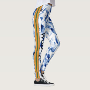 Farbiges einzigartiges Design l Floral Blue l Work Leggings