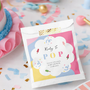 Farbiges Eis am Stiel Ready to Pop Baby Shower Geschenktütchen